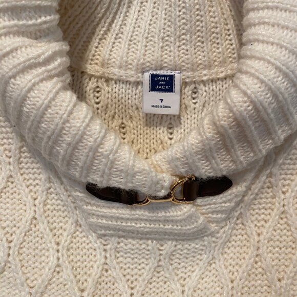 Janie and Jack Girls Cream Knit Cape Poncho Size 7‎ Winter Sweater - Picture 4 of 4